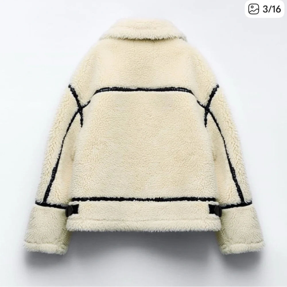 NWT ZARA SHEARLING BIKER JACKET SIZE SMALL - Picture 9 of 12